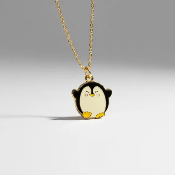 Gold_Brass_Cute_Penguin_Pendant_Necklace_For_Women